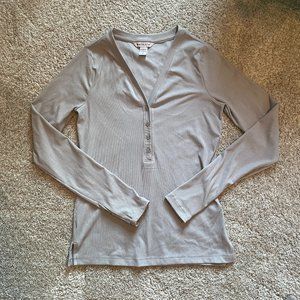 Athleta Uptempo Ribbed Henley Long Sleeve Tee